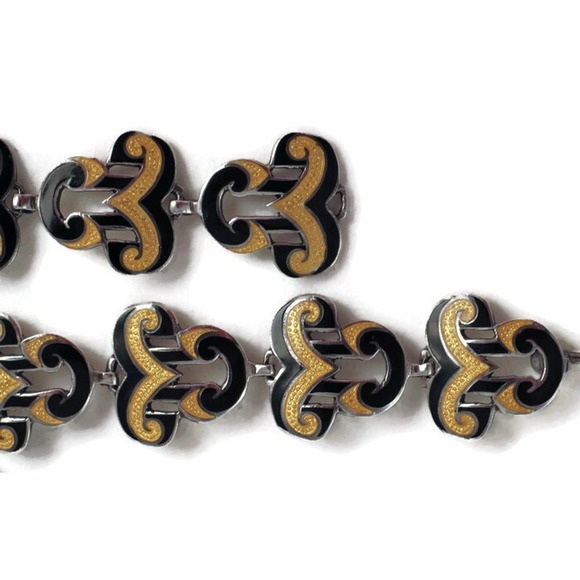 Margot de Taxco Enamel on Sterling Silver Necklace and Bracelet Set - Picture 5 of 10